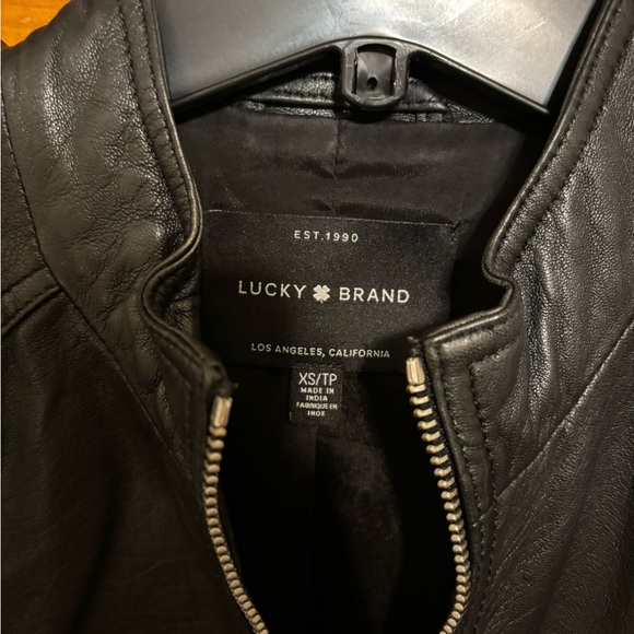 Lucky brand black leather jacket new - Picture 2 of 6